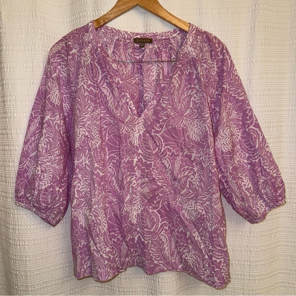 Lilla P 3/4 Sleeve Split-Neck Top - Picture 3 of 7